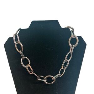 Large Oversized Chunky‎ Gold Gray Link Chain Choker Collar Statement Necklace